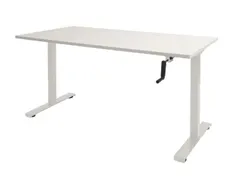 Dextro Slinger Bureau Zit-sta T-poot 140x80 Krijtwit 25mm Wit