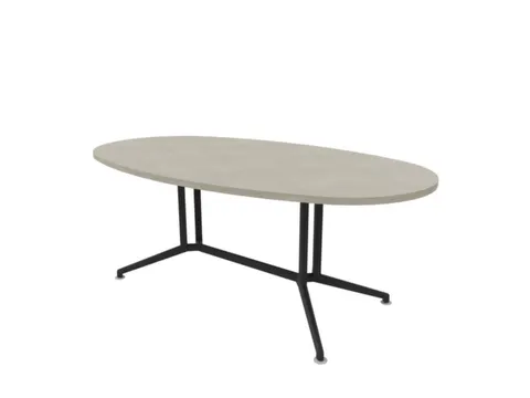 vergadertafel,HxBxD 740x2000x1100mm,ovaal,V-vormonderstel donkergrijs