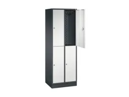 Dubbeldekse garderobekast,RAL 7021/RAL 7035,HxBxD 1950x620x500mm