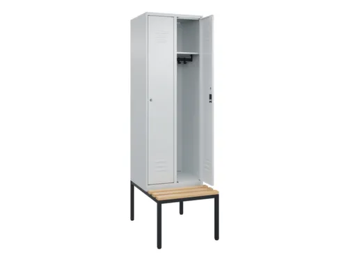 locker met bank,HxBxD 2120x600x815mm,2vak,vak B 300mm,cil.-slot