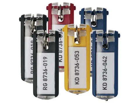 Sleutellabel Durable met ring assorti 6stuks