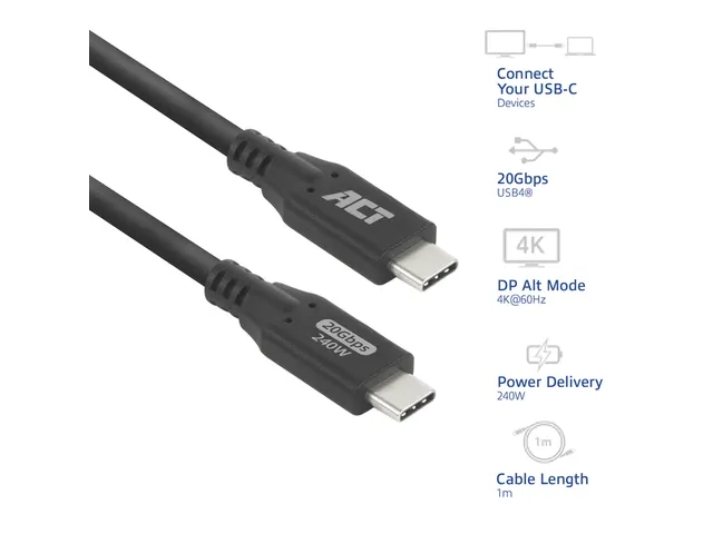 Câble ACT USB 4.0 20Gbps 1m