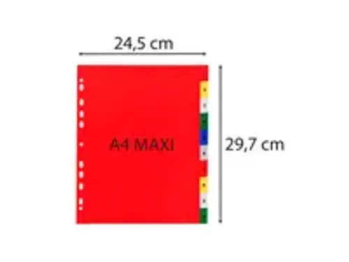 OUTLET Bedrukte tabbladen numeriek assorti PP A4+ 10-delig 1-10 11-gaa