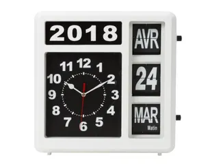 Flipover Wandklok Met Kalender 31x31cm Frans - 1