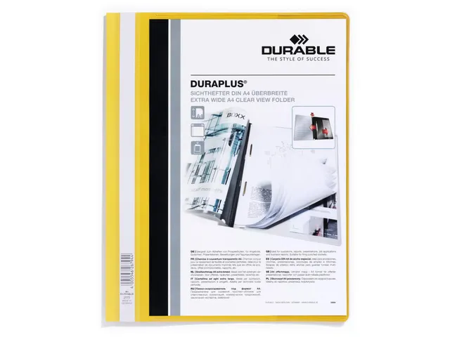 Snelhechtmap Durable Duraplus A4+ geel