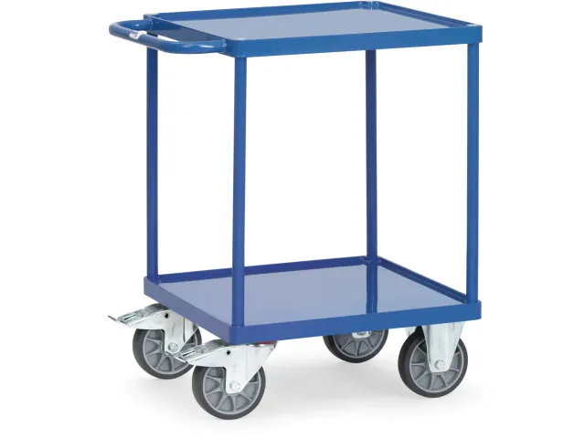 Tafelwagen Laadvlak Van Staalplaat En Rand 2 Etages 500kg 600x600mm