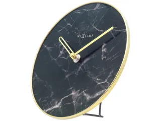 Tafelklok Nextime Marble Table dia 20cm glas zwart - 3