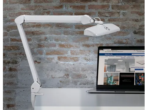 Werkpleklamp MAUL Intro LED tafelklem dimbaar wit