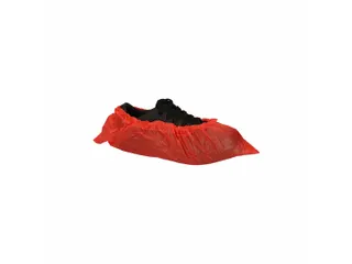 CPE schoenovertrek rood 410x150mm 75 micron geruwd 1000 Stuks - 1