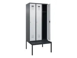 locker met bank,HxBxD 2120x900x815mm,3vak,vak B 300mm,cilinderslot