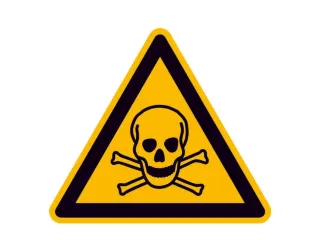 waarschuwingsbord,v. binnen/buiten,waarschuwing: giftige stoffen,PVC - 1