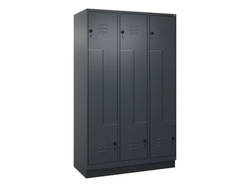 Z-garderobekast,HxBxD 1950x1200x500mm,vak B 200/400mm,draaigrendel