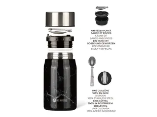 Lunchbox Les Artistes Paris 700ml geïsoleerd met lepel Black Marble - 3