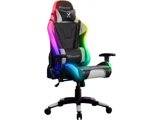 Xrocker Agility Rgb Gaming stoel zwart grijs verstelbaar PU leer Neo M - 1