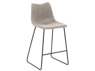 Barkruk mySOLO Sledeframe Zwart met Zitting kunstleder Vintage Grijs - 2