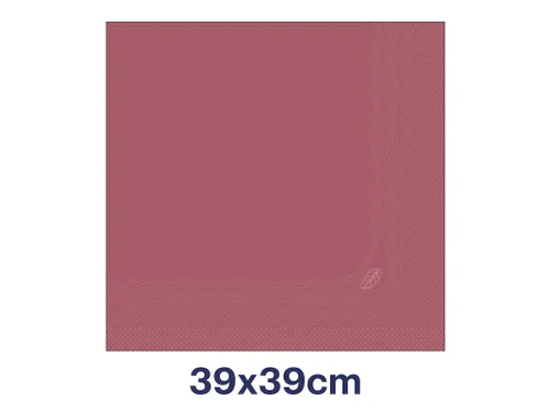 Tissue Servet 39x39cm 2-Laags 1/4 Vouw Burgundy 12x150st
