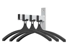 Wandgarderobe HIQ 3 hangers aluminiumgrijs