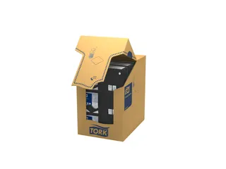 Servetten Tork 477829 Cocktail 2-laags 24x24cm zwart 1/4 vouw 200st. - 4