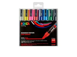 Verfstift Posca PC5M Medium Punt 1,8-2,5mm set à 8 kleuren - 1