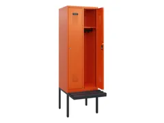 locker met bank,HxBxD 1950x600x815mm,2vak,vak B 300mm,cilinderslot