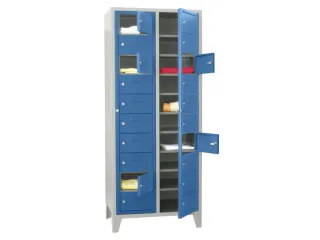 Wasgoedkast 1850x770x500 2x10 Vakken M. Poten Ral7035 Front Ral5012 - 1