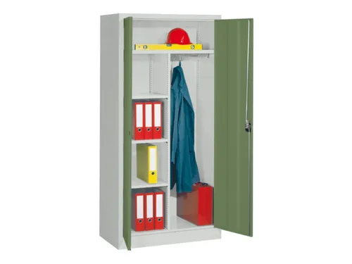 dossier-/kledingkast,HxBxD 1950x1000x500mm,RAL7035,front RAL6011