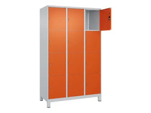 lockerkast,HxBxD 1950x1200x500mm,3x4vakken,vak B 400mm,cil.-slot