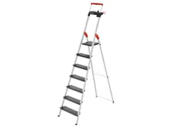 staande trap,7 XXL treden,treden/platform zwart,Stand H 1,5m