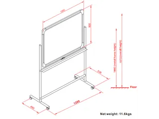 Magnetisch Kantelbord Whiteboard 90x120cm - 6