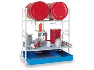 Complete Aanbieding Stapelframes 2x200l Opvangbak Rooster Verzinkt - 2