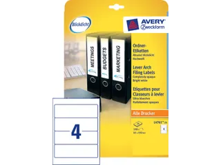 Avery L4761-25 Rugetiket 61x192mm Zelfklevend Wit 100 stuks - 4