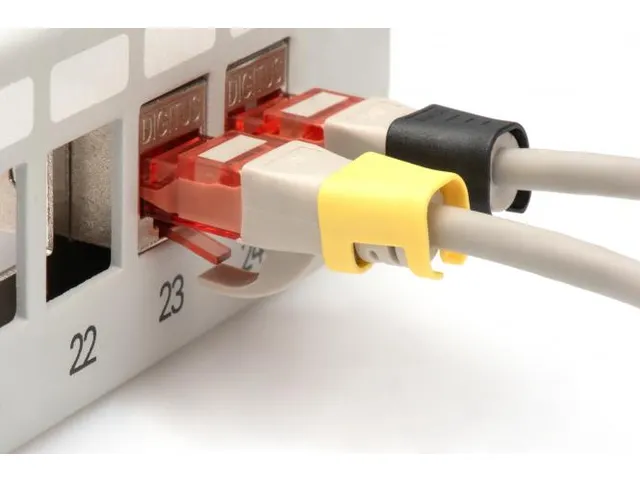 Kleurclips voor RJ45-kabels Gemengd 20x rood groen, blauw, geel, zwart