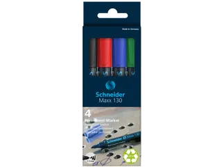 Permanent marker Schneider Maxx 130 rond 1-3mm assorti 4 stuks - 2