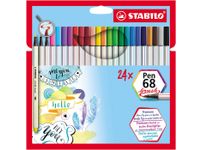 Pen 68 brush, etui van 24 stuks in assorti