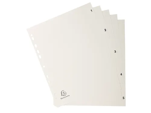Bedrukte Tabbladen A4 Grijs PP 5-Delig 1-5 11-Gaats index