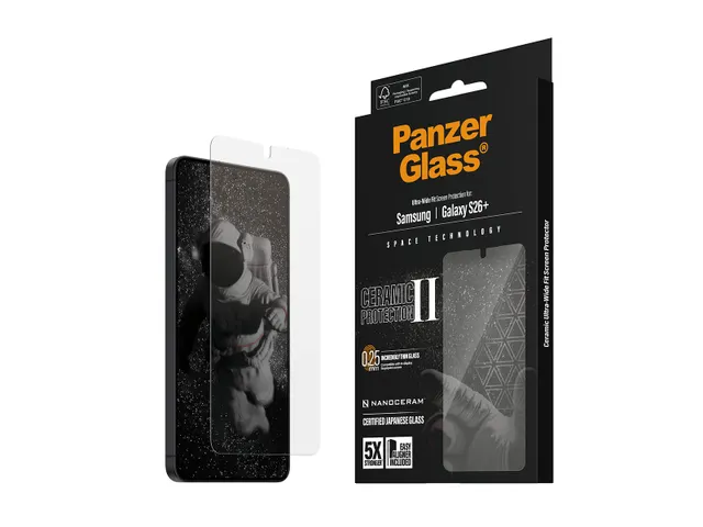 PanzerGlass Ceramic Ultra-Wide Fit Samsung Galaxy S26 Plus Screen Prot