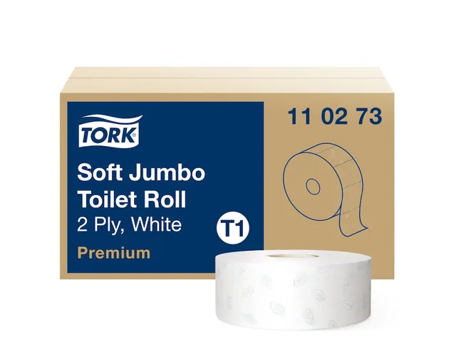 Toiletpapier Tork T1 Jumbo 2-laags Wit Premium 110273 Pallet
