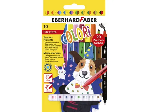 Viltstift Eberhard Faber magic marker 9 kleuren en 1 tovermarker