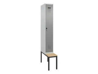 locker met bank,HxBxD 2120x300x815mm,1vak,vak B 300mm,draaigrendel - 3