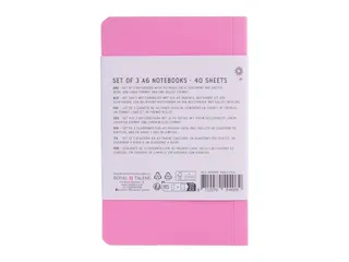 Notitieboek Bruynzeel A6 40vel glitter assorti set van 3 stuks - 12