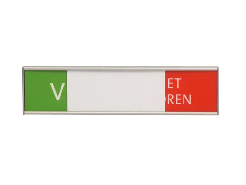 Design Schuifbord Aluminium Niet Storen Groen Rood 100x25mm