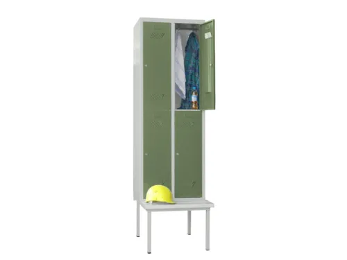 banklocker,dubbeldeks,HxBxD 2150x600x800mm,RAL7035,front RAL6011