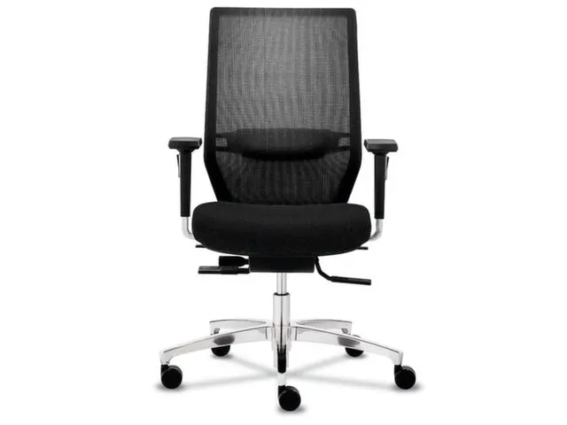 Dauphin Bureaustoel, rugleuning met netbekleding Zwart