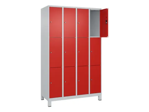 lockerkast,HxBxD 1950x1200x500mm,4x3vakken,vak B 300mm,cil.-slot