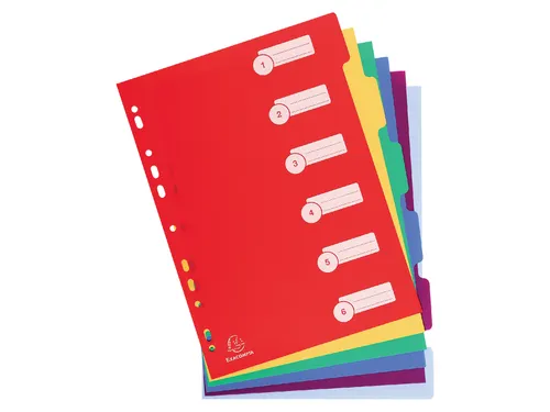 Tabbladen Exacompta A4 11-Gaats 6-Delig Assorti Pp