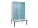 locker met bank,voor scheiding van kleding,HxBxD 2120x1200x815mm,4vak