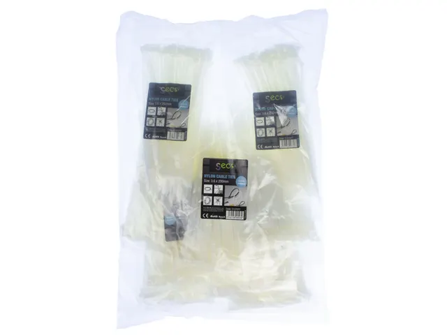 Kabelbinder Seco kleurloos 3.6mm x 140mm. 10x100st