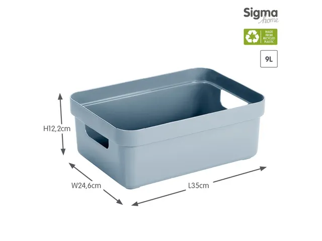 Sigma Home opbergbox 9L blauw - 35x24,6x12,2cm