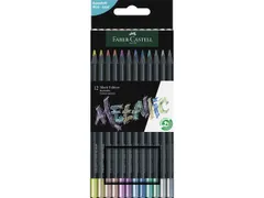 Kleurpotlood Faber-Castell Black Edition 12 stuks Metallic in karton e