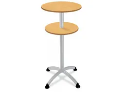 Statafel Stalen 4-Poots H 112cm Beuken Onderstel Alu Zilver
